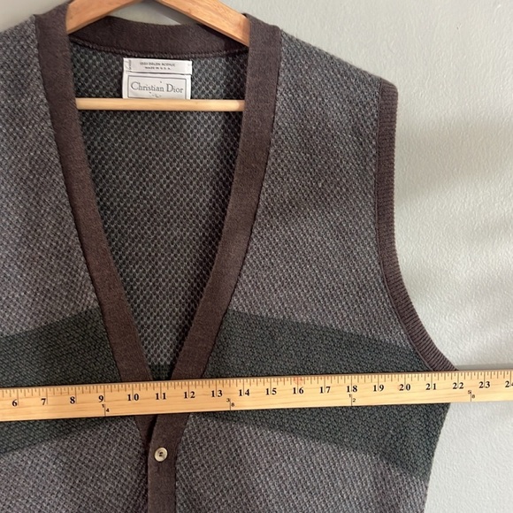 Christian Dior Men’s Vintage Button up Knit Vest Size Large - Picture 8 of 8